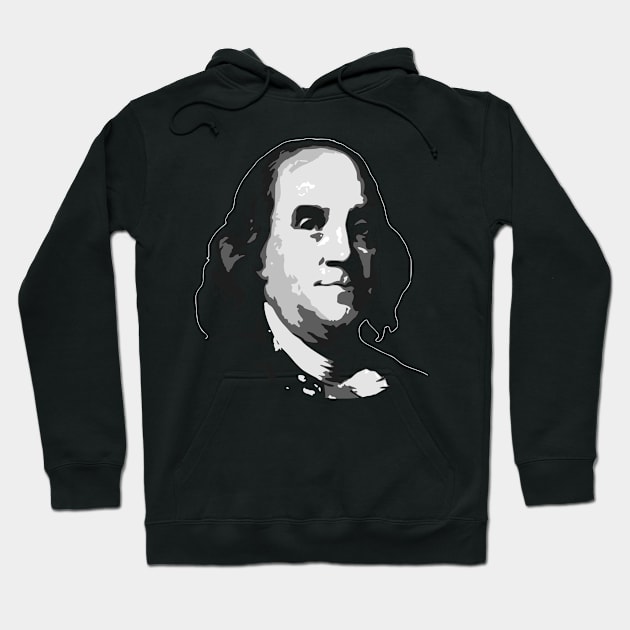 Benjamin Franklin Black and White Hoodie by Nerd_art